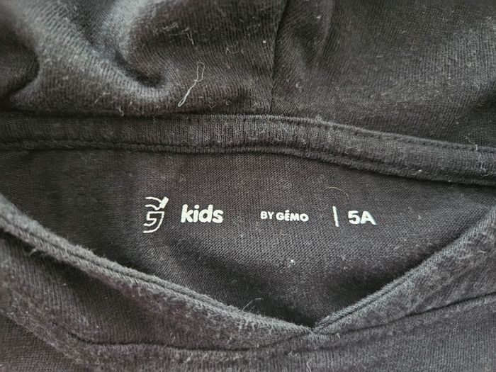 T.shirt à capuche manches longues noir Gemo 5 ans - photo numéro 5