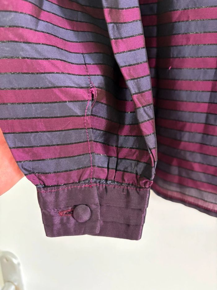 Blouse vintage violet à rayures t38 - photo numéro 5