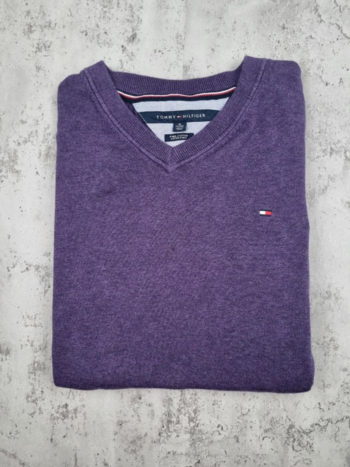 Pull col V Tommy Hilfiger violet, XL Hommes - photo numéro 2