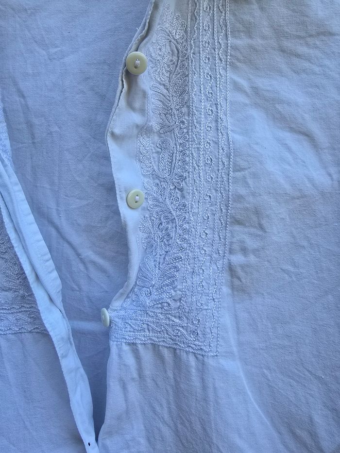 Chemisier blanc fine broderie 🍒vintage 90🍒taille 36/38/40 - photo numéro 7