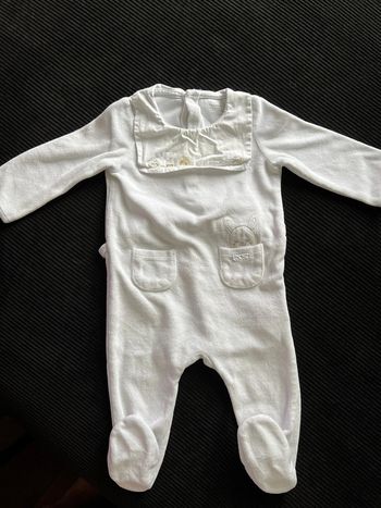 Pyjama velour col matelo