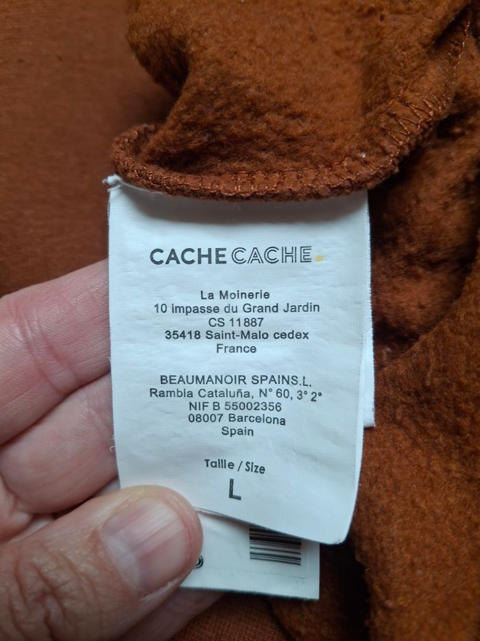 Sweat capuche camel cache-cache L - photo numéro 2
