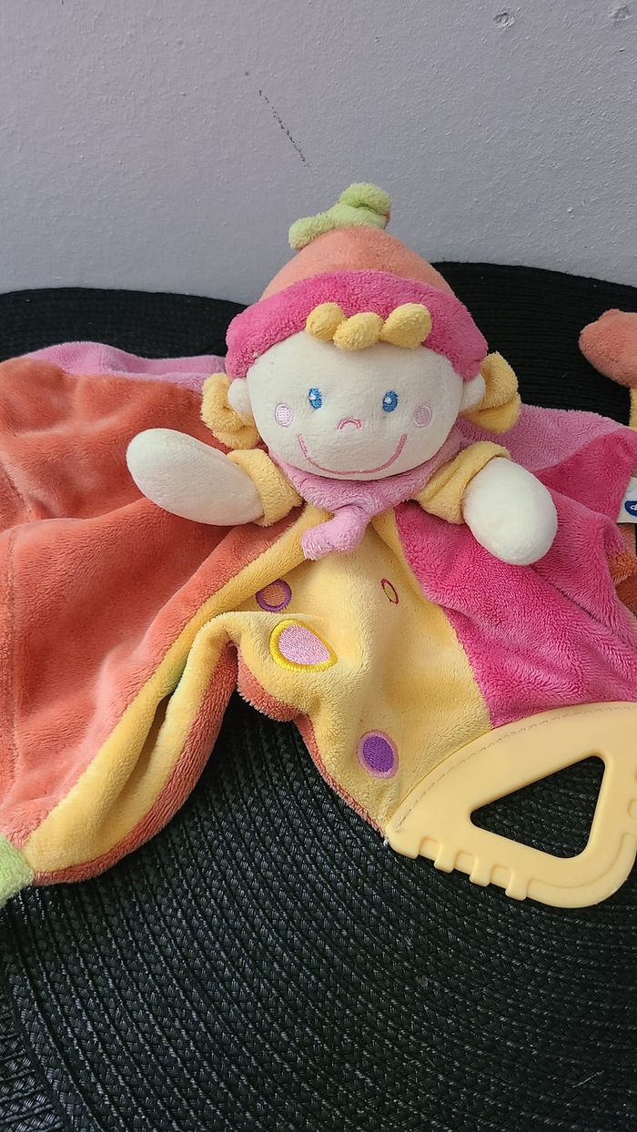 Doudou plat MOTS D'ENFANTS fille rose - photo numéro 2