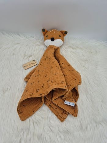Doudou plat carré lange Renard Vertbaudet Marron