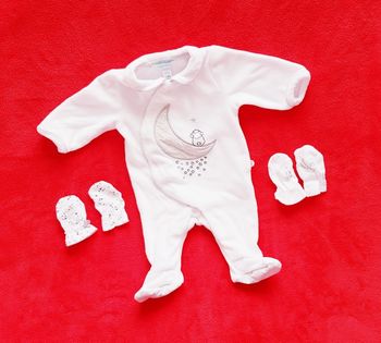 🌸 Pyjama + 2 paires de moufles anti-griffures - Obaïbi - 1 mois 🌸