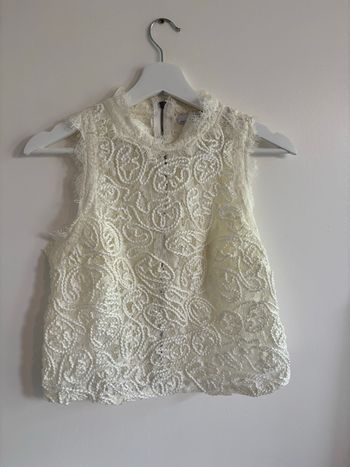 Top à dentelle écru Zara taille S bohème