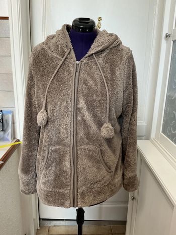 Veste ourson taupe à capuche Jessica XL
