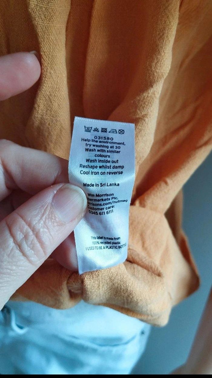 Top haut blouse orange femme taille s - photo numéro 14