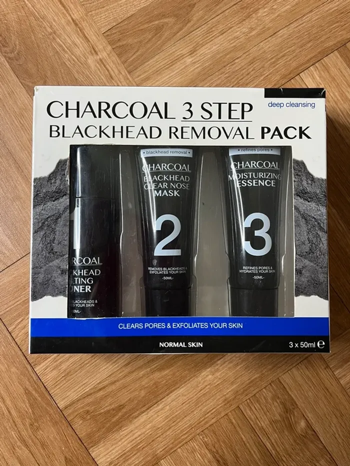 Charbon de bois 3 étapes nettoyage en profondeur élimination des points noirs 3×50ml (NEUF)