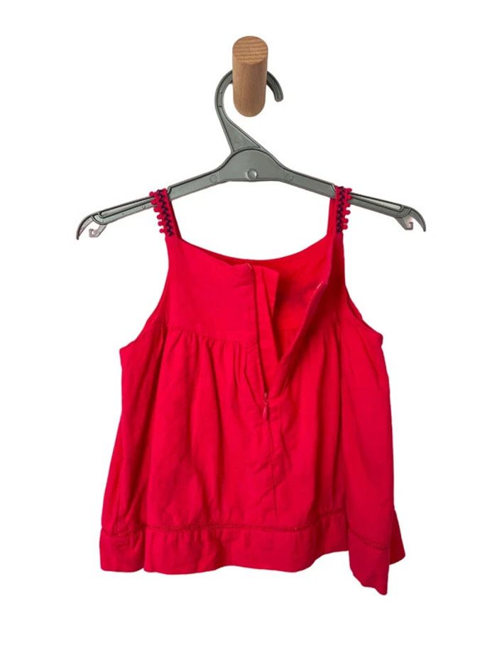Top à bretelles rose fuchsia, motif brodé fleurs/oiseau - Catimini 3 ans (98cm) - photo numéro 5