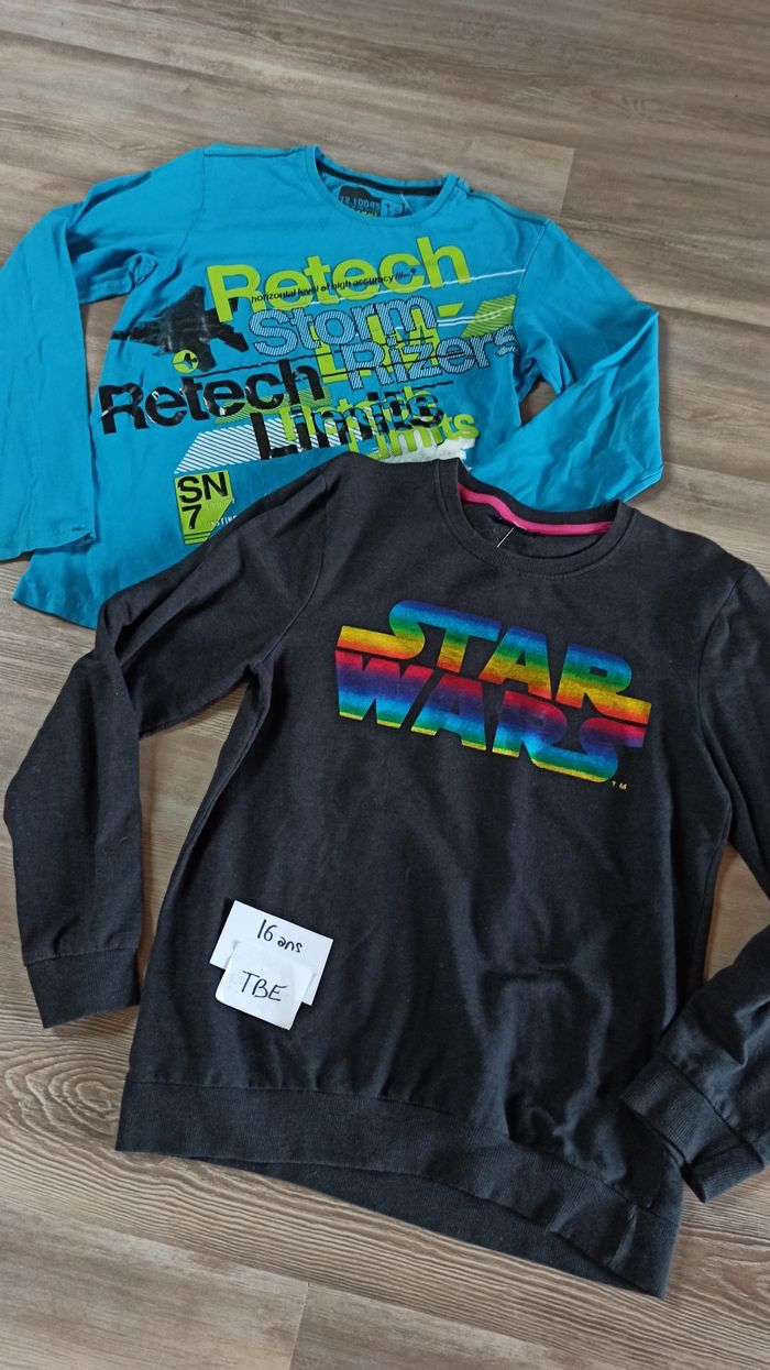 Lot garçon 16 ans t-shirt long et pull