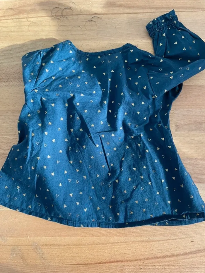 Blouse bleue marine et dorée - photo numéro 4