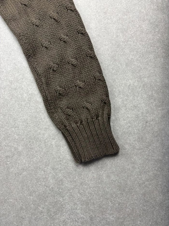 Pull d’hiver torsadé en maille Ralph Lauren marron col rond taille M - photo numéro 6