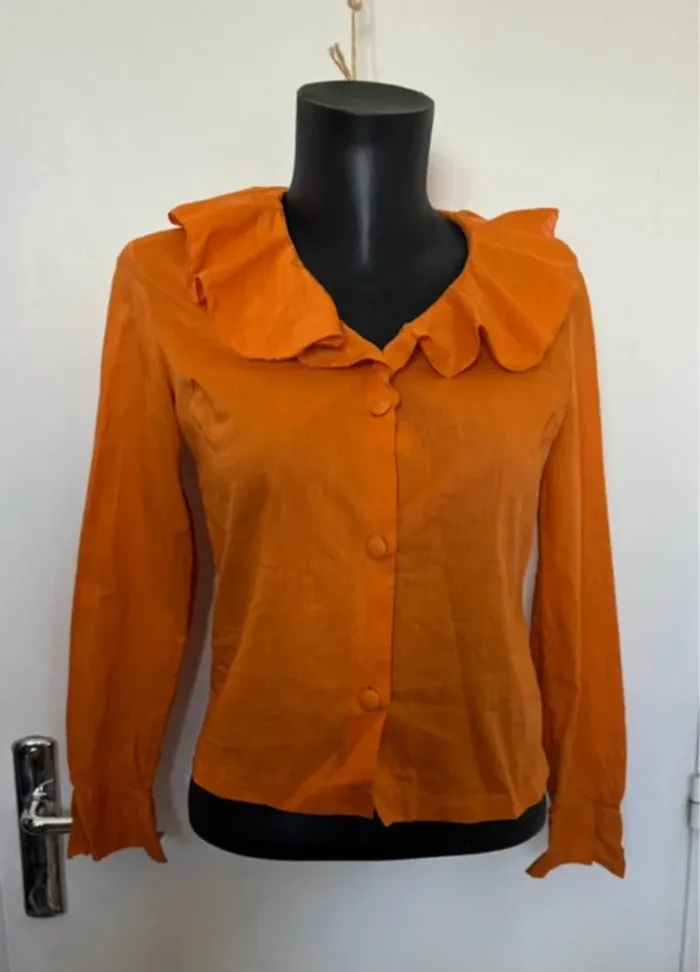 Chemise rétro vintage orange 38