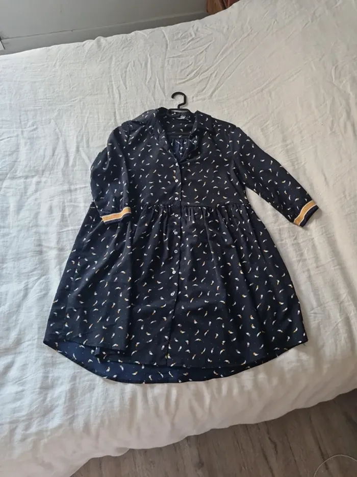 Robe chemise bleue