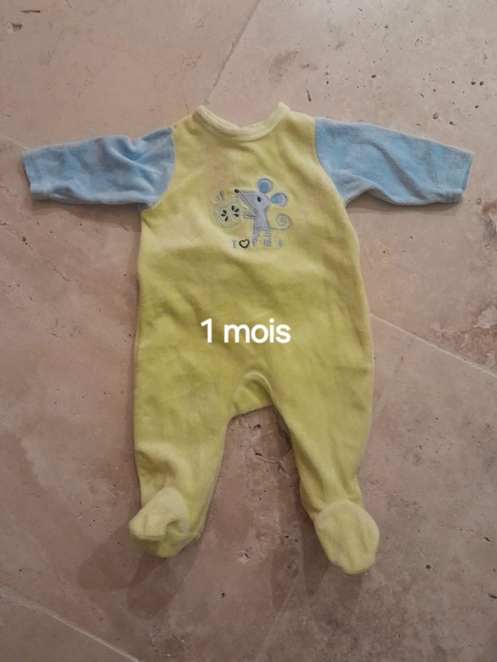 Pyjama 1 mois velours
