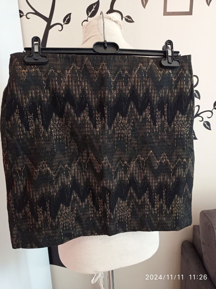 Jupe noire et or de promod 38 *Spécial FETE* réf R311 P1 - photo numéro 2