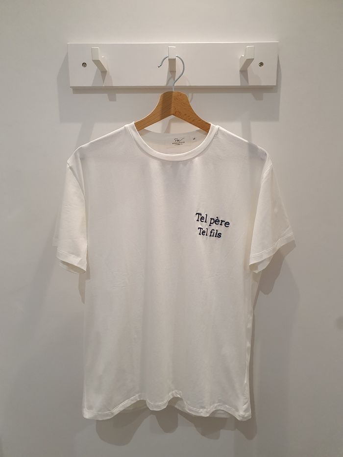 T-shirt blanc Tel père tel fils Taille M (taille petit)