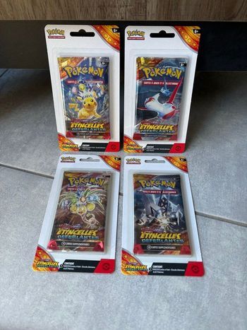 Carte Pokémon : 4 Booster blister carton Artset EV8 Étincelles Déferlantes écarlate et violet
