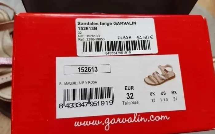 Chaussures sandales / sandalettes / nu-pieds "garvalin" pointure 32 état neuves - photo numéro 4