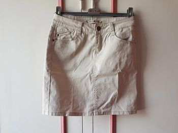 Jupe toile enduite beige taille 36