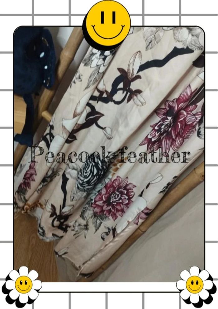 Robe beige fleurie soyeuse TU - photo numéro 2