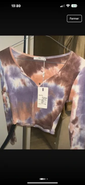 Crop Top Tie and Dye Manches Longues – Neuf & Ultra Tendance
