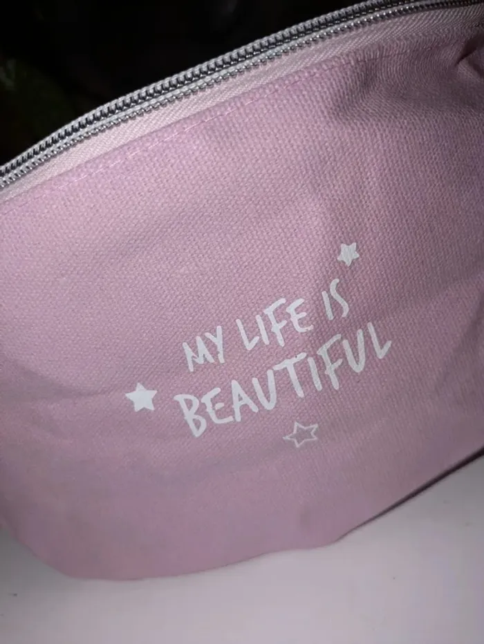 Banane rose femme – sac tendance avec inscription "My life is beautiful", accessoire mode stylé - photo numéro 7