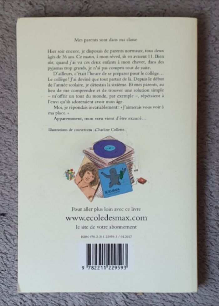 Roman Jeunesse "Mes parents sont dans ma classe" (9-12 ans) / Éd. L'École des Loisirs - photo numéro 2