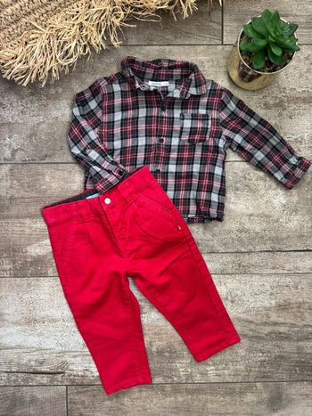 🎄Ensemble garçon chemise+pantalon 12mois obaibi et bout’chou🍒