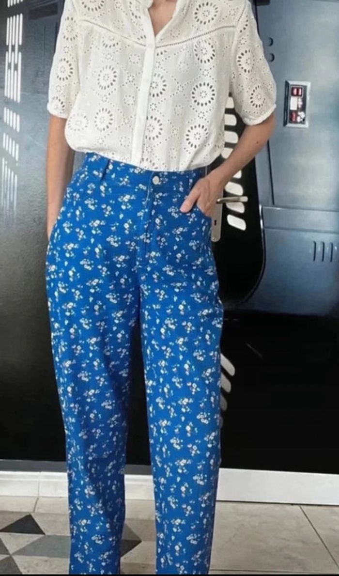 Pantalon Flowers en tissu gaufré - photo numéro 3