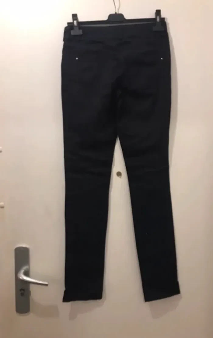 Pantalon femme jeans skinni noir hallhuber basics taille 34 - photo numéro 2