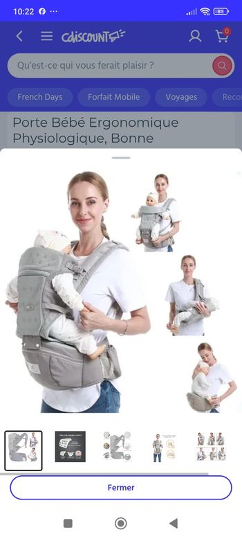 Porte bébé physiologique et ergonomique