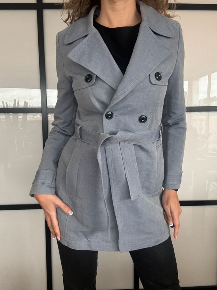 Superbe trench IKKS bleu gris 38 - photo numéro 5