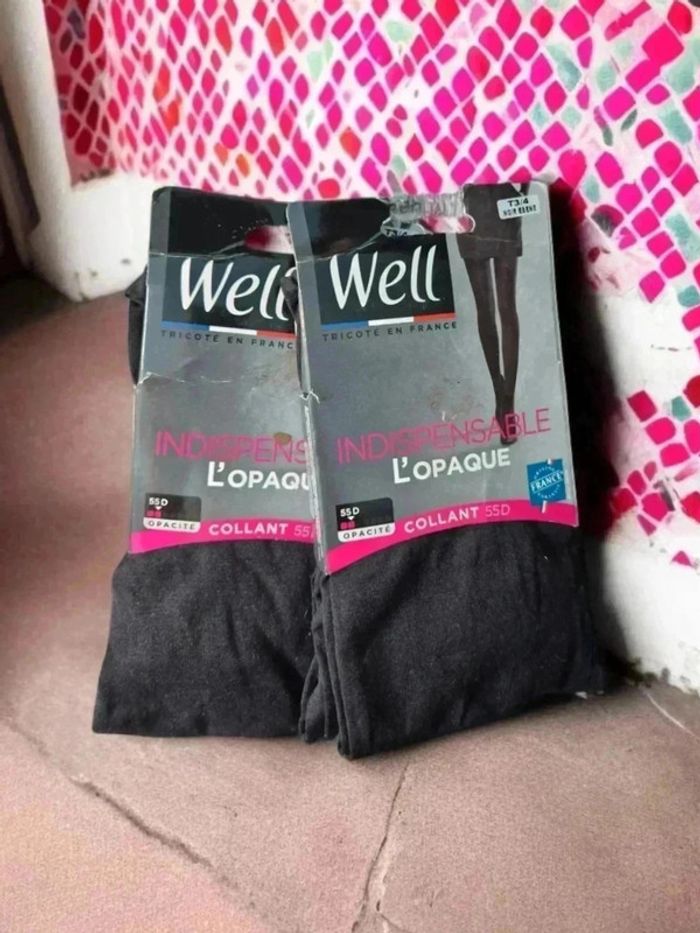 Lots de 2 collants opaque 55D well 3/4