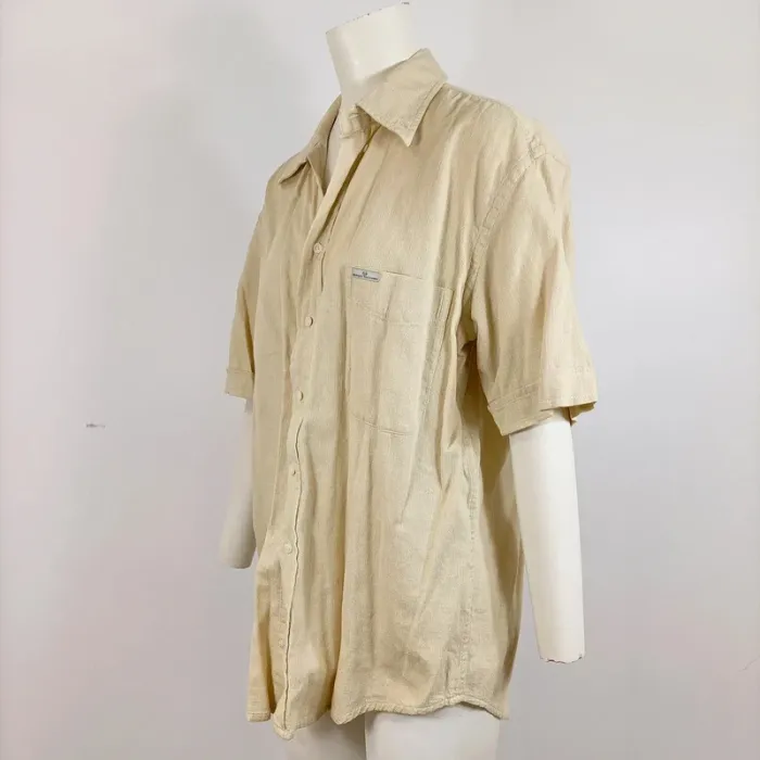 Chemise beige Sergio Tacchini vintage – 100 % coton, manches courtes L A650 - photo numéro 7