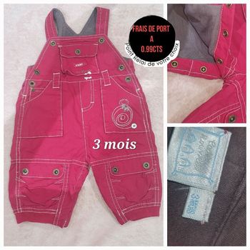 Salopette garçon 3 mois rouge bordeaux