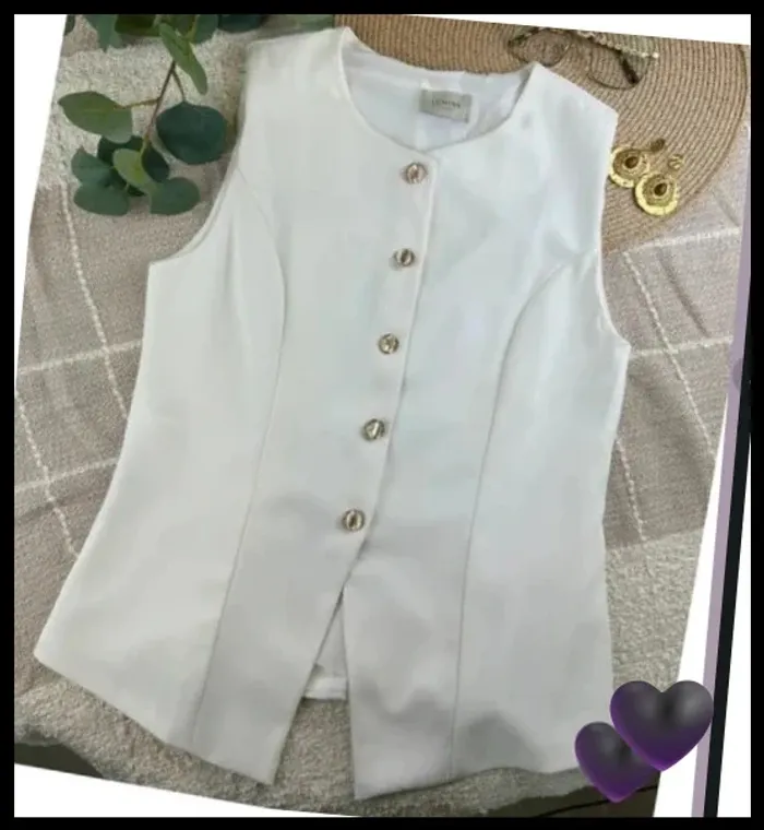 Top femme blazer blanc femme veste sans manches neuf taille M taille 38 lot femme