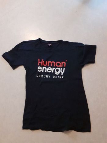 Tee-shirt noir « Human energy (luxury drink)»