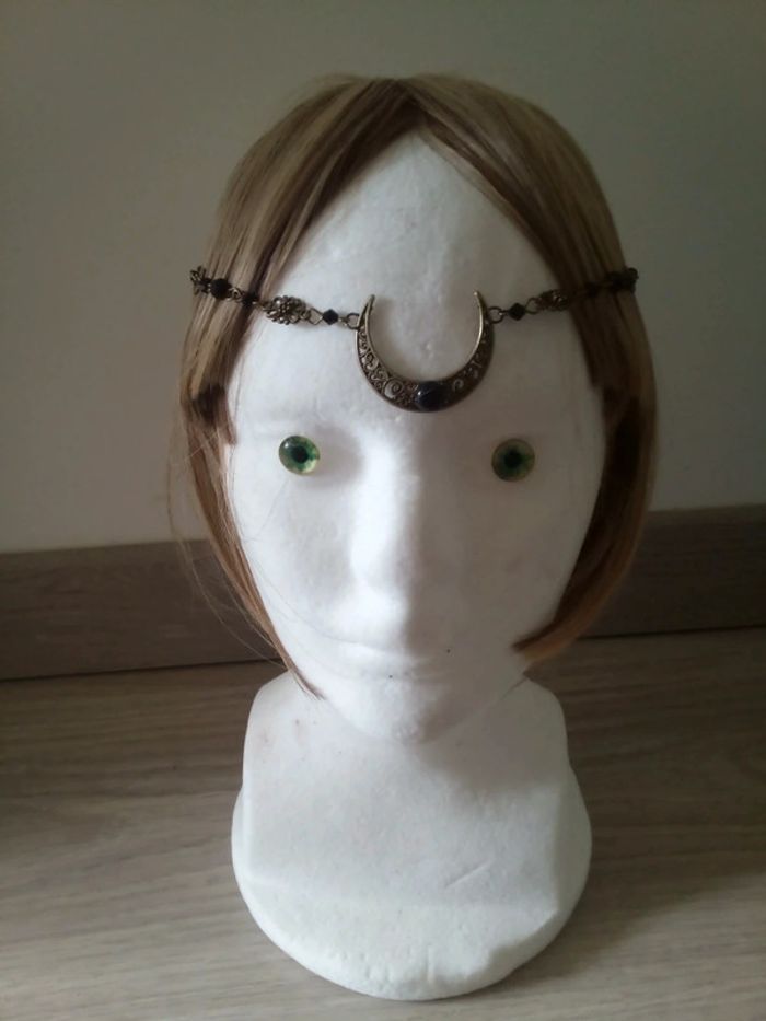 Chaîne headband lune filigranée - photo numéro 2