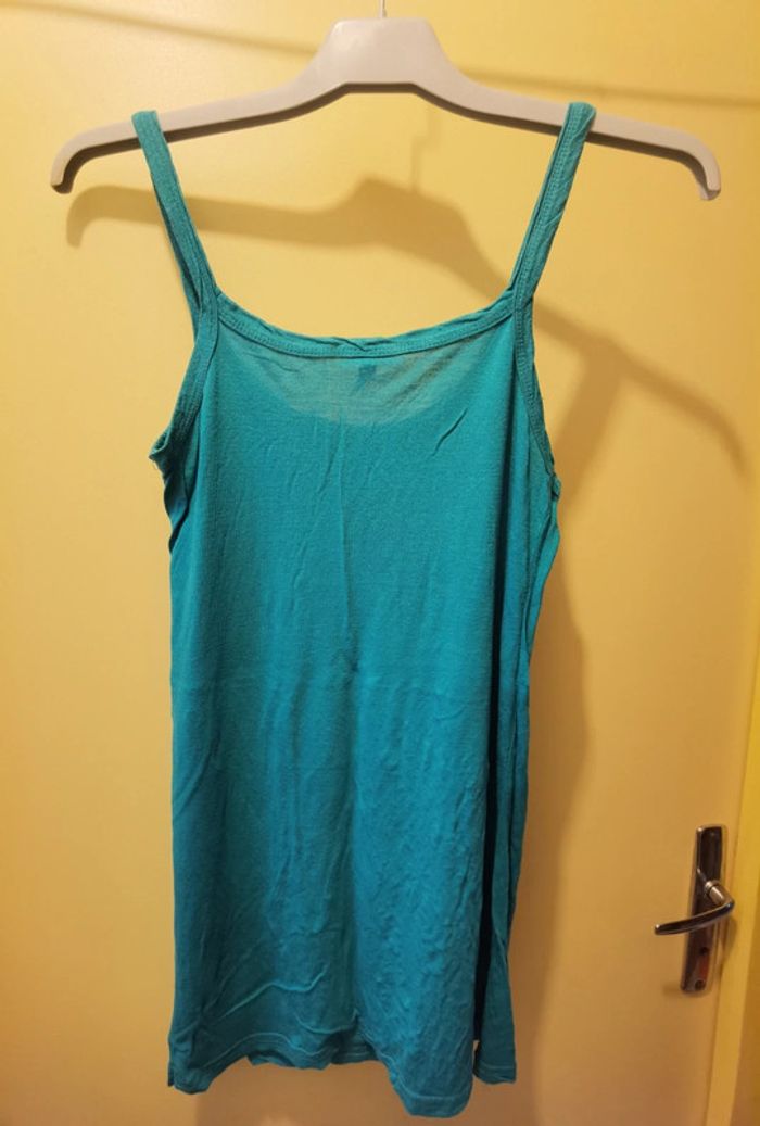 Débardeur turquoise long à motifs - photo numéro 6