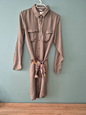 Robe chemise manches longues kaki, pimkie taille 40