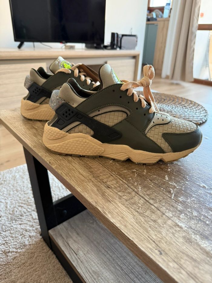 Nike air huarache crater prm verte et beige - photo numéro 14