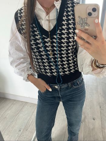 Cardigan sans manches à motif