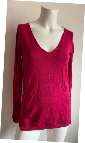 Pull rose fushia col V Etam taille M