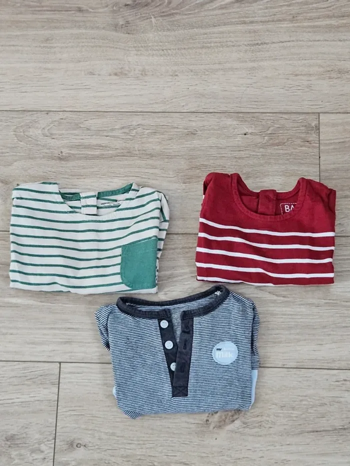 3 tee shirt manches longues 12 mois