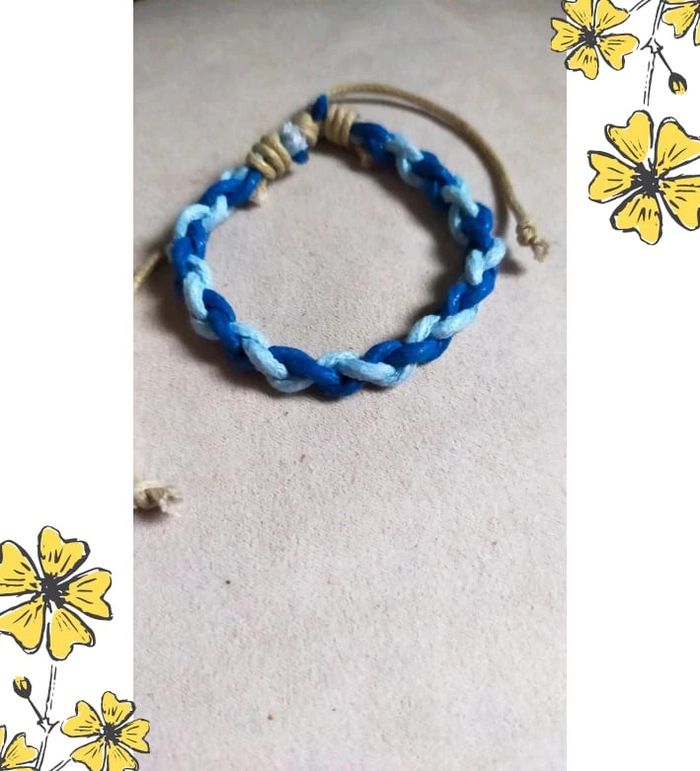 Bracelet tressé bleu – style bohème - photo numéro 5