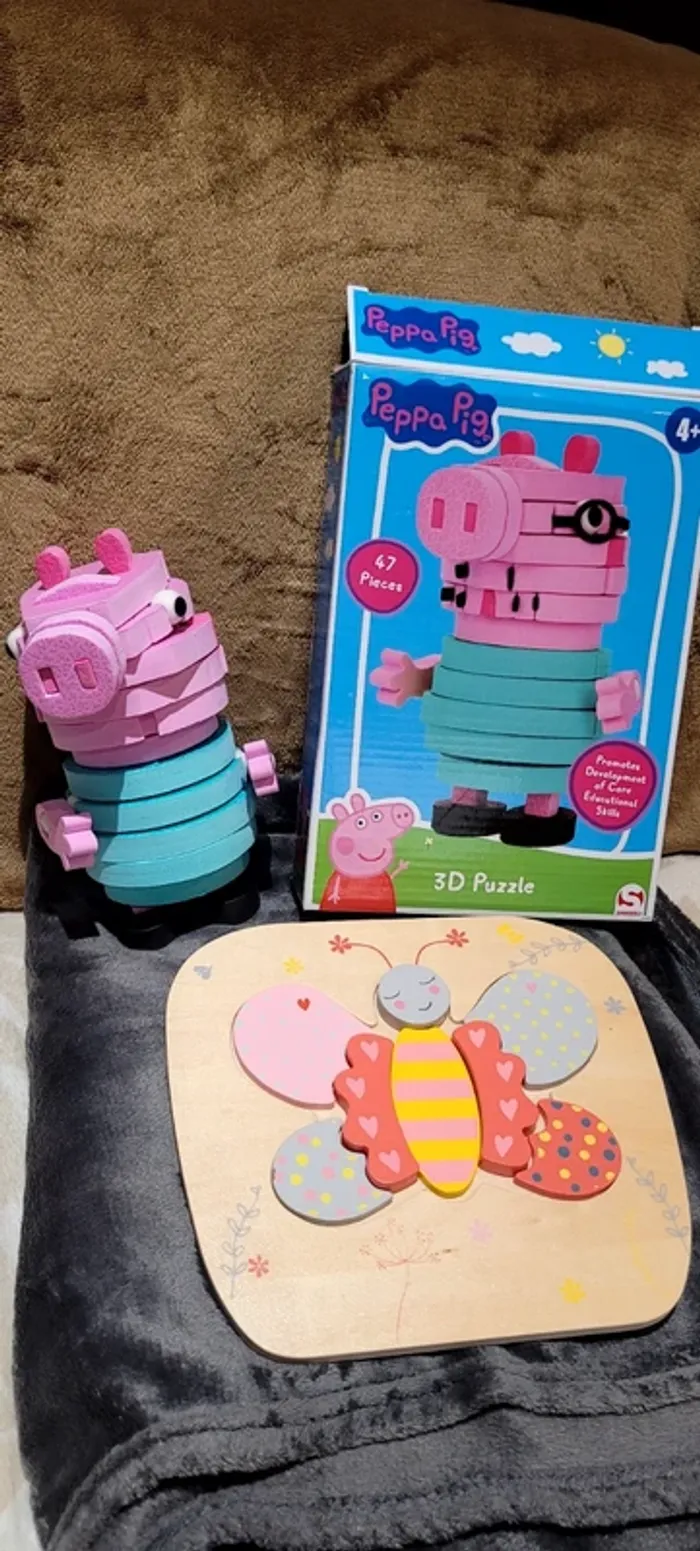 Lot puzzle peppa pig 3D et papillon - photo numéro 2