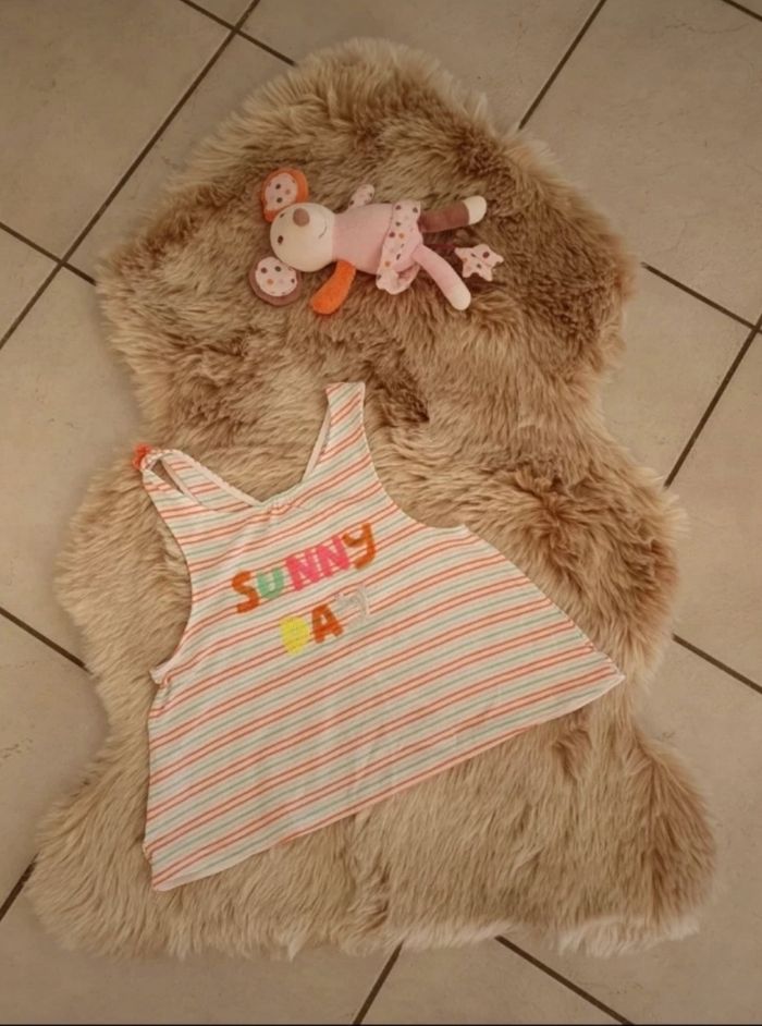 Débardeur orange blanc orchestra 10 ans