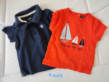 Lot de 2 tee shirt 9 mois